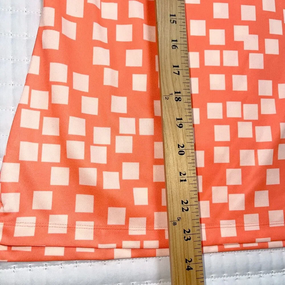 Nike Athletic Golf Shirt Size S Womans Orange Standard Fit Sleeveless Collared